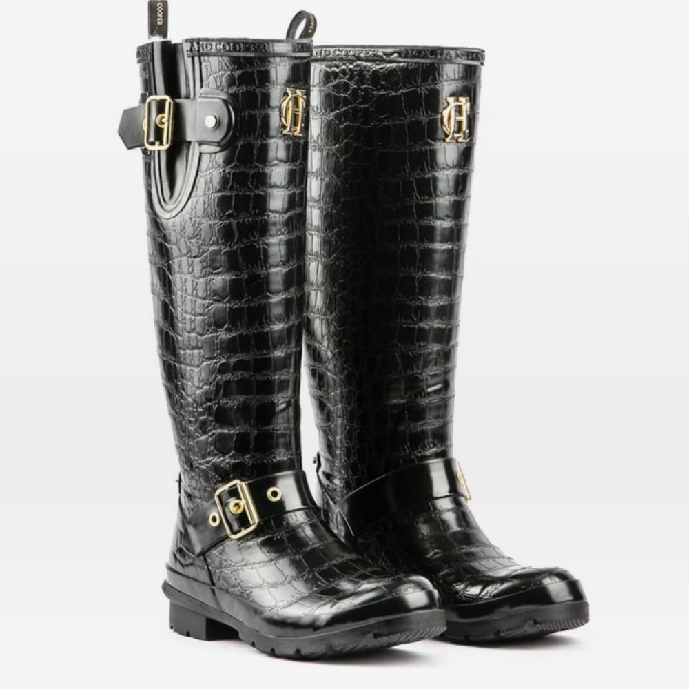 Holland Cooper Shearling Lined Wellington Boots